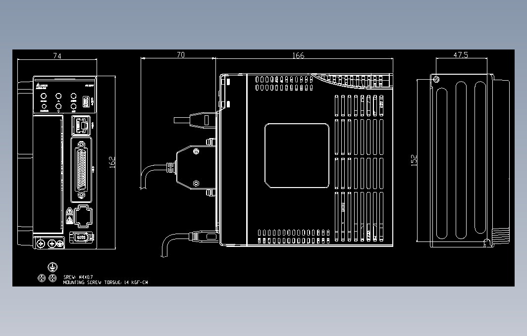 伺服电机ASD-B3-0721- L图纸