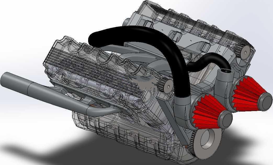 【1488】双涡轮增压V6发动机SW设计