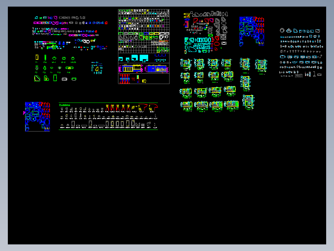 非常全卫生间洁具图集CAD图纸厕所洗手间马桶座便器洗手盆平面图