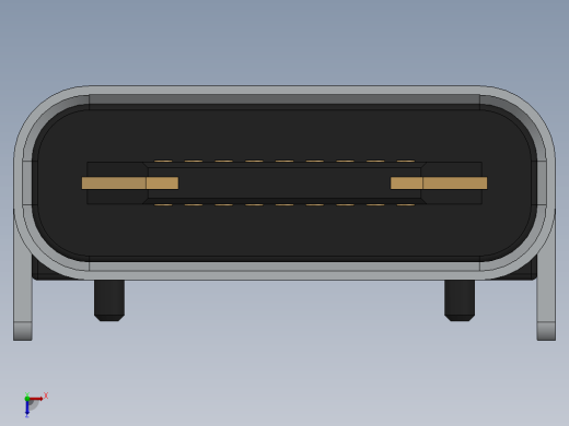 USB Type C 端口（SMD 类型）模型的 3D 模型缩略图