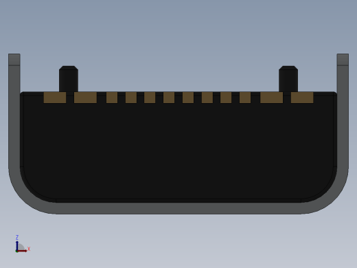 USB Type C 端口（SMD 类型）模型的 3D 模型缩略图