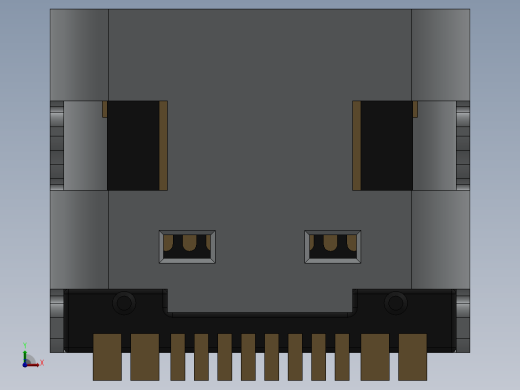 USB Type C 端口（SMD 类型）模型的 3D 模型缩略图