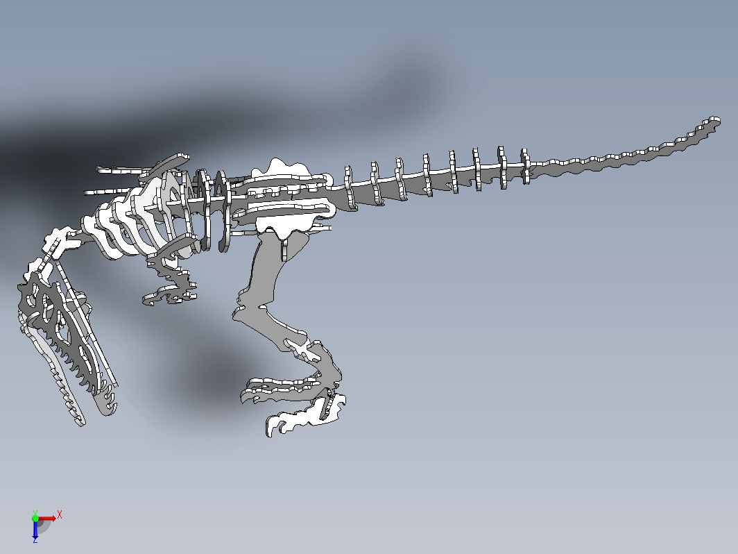 T-rex激光切割恐龙拼装