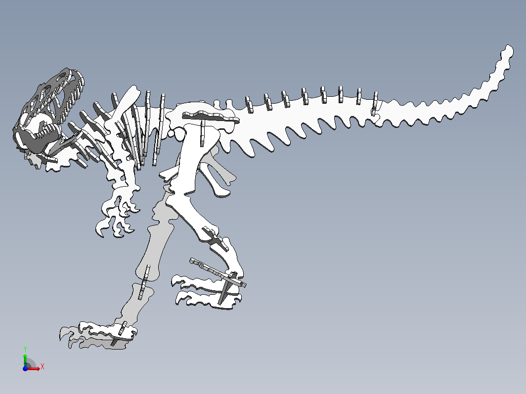 T-rex激光切割恐龙拼装