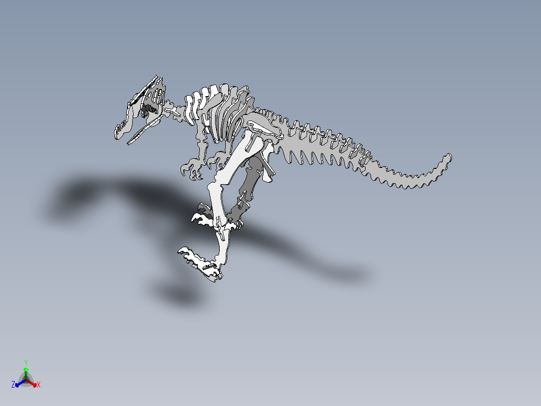 T-rex激光切割恐龙拼装