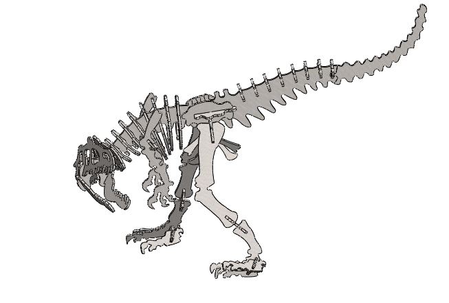 T-rex激光切割恐龙拼装