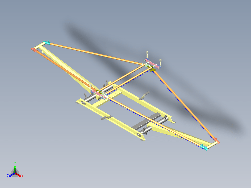 伸缩支架工程支架3D图纸+STP格式