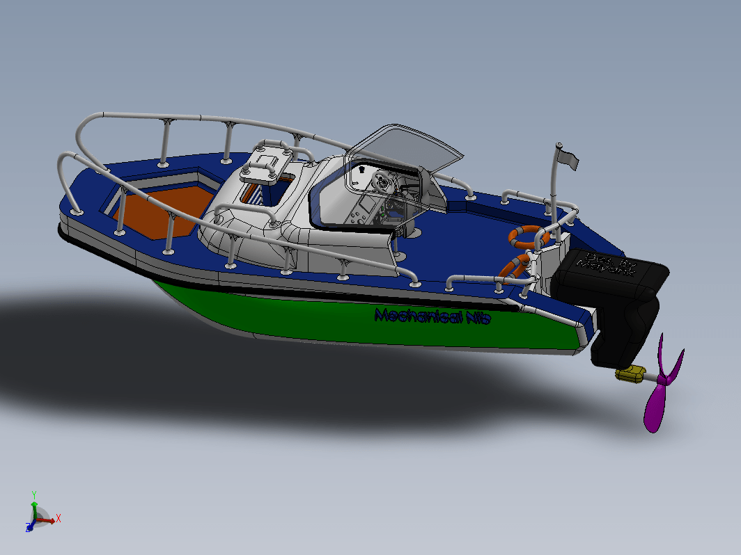 boat 19cm小游艇船模