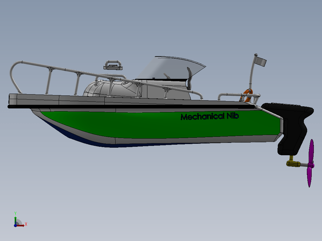 boat 19cm小游艇船模