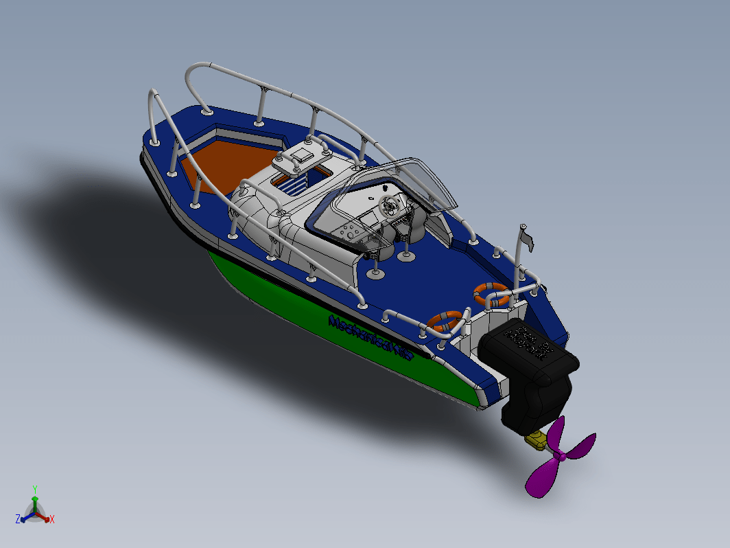 boat 19cm小游艇船模