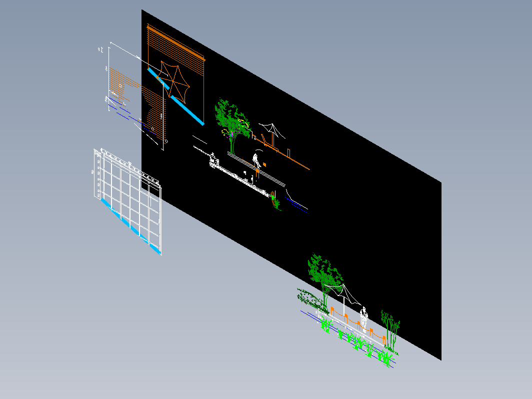 F0677-木平台cad施工图