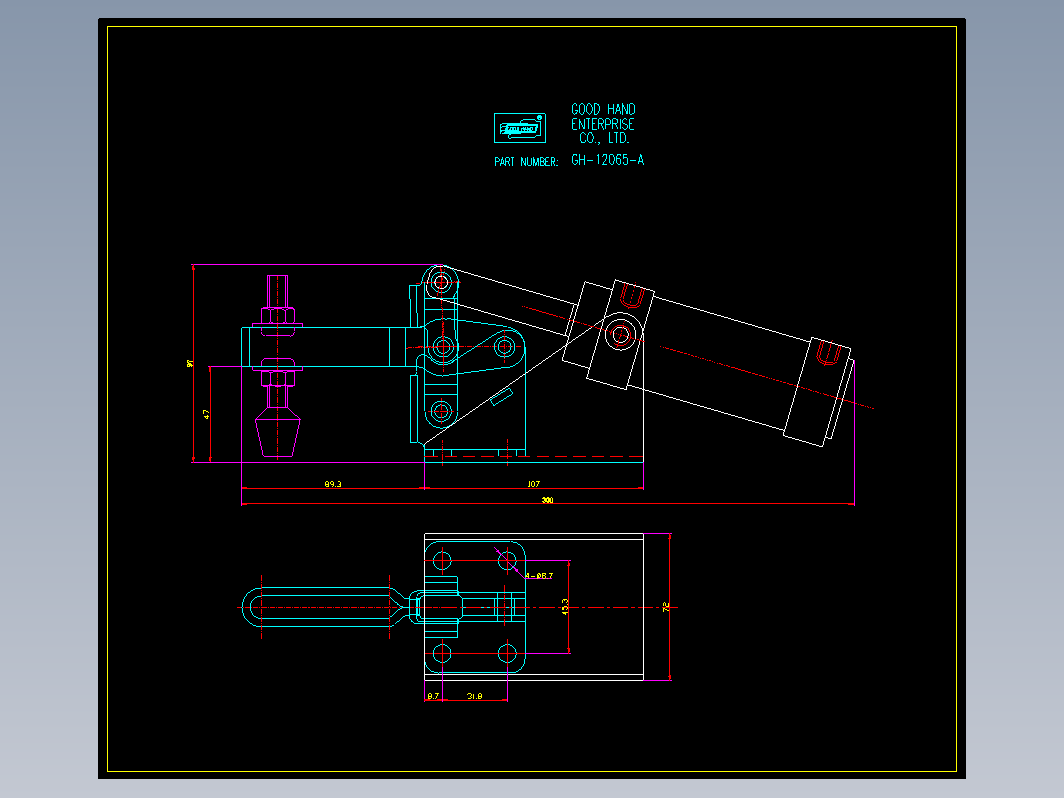 气动夹钳肘夹-q-12265-A