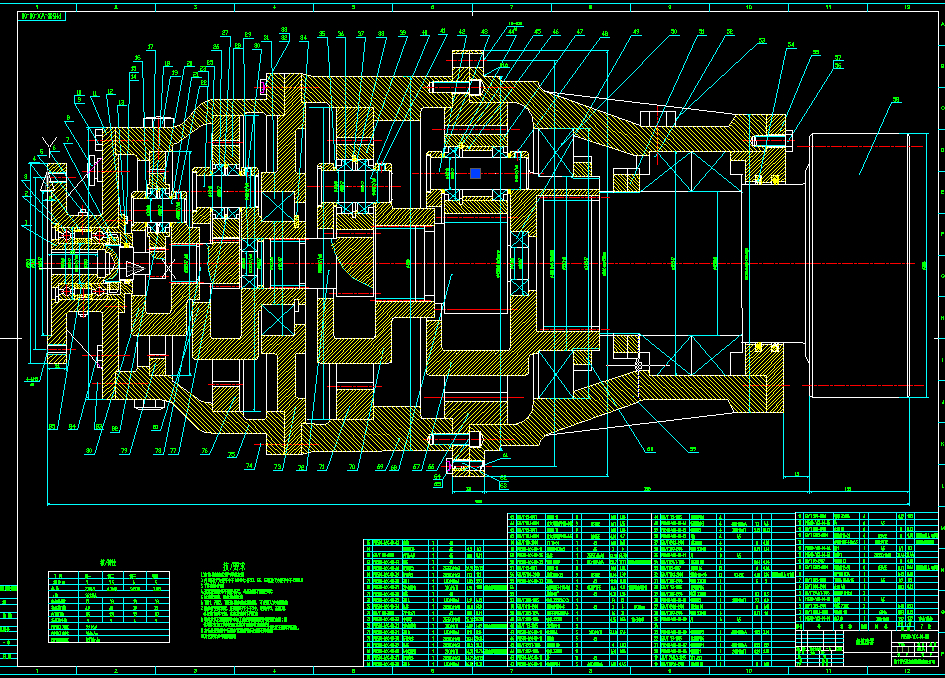 四级行星齿轮减速机CAD