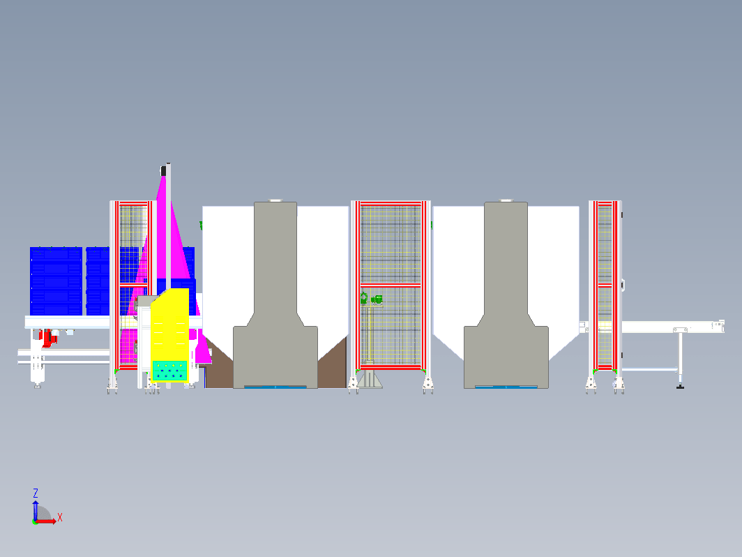 机器人给铝合金件机加上下料作业