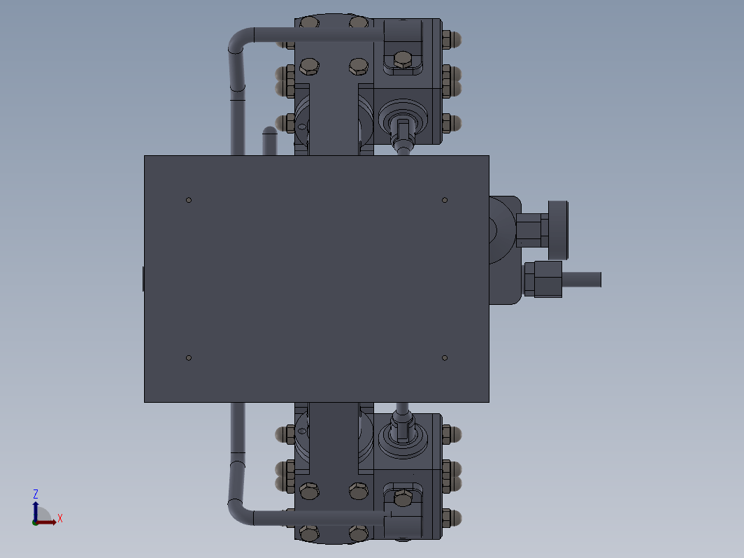 V-SHAPED双动式蒸汽机模型3D图纸 Solidworks设计 附工程图