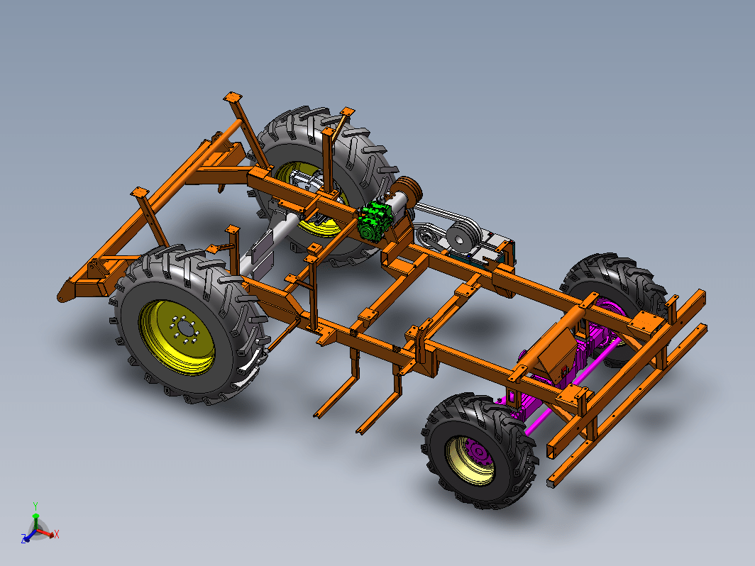 4UZ-166主机架总装 药材收获机