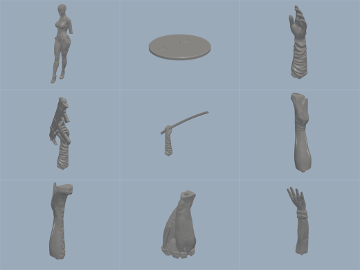 女死侍 高精度3D打印模型缩略图