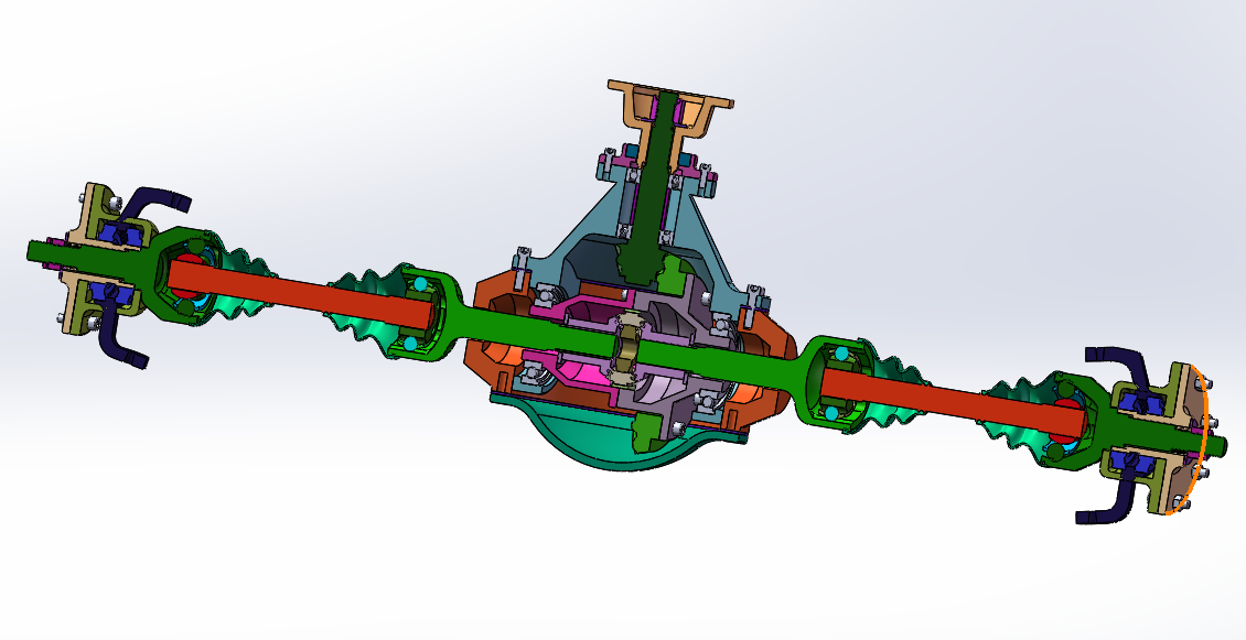 1.4L小型轿车前驱动桥断开式驱动桥设计三维SW2016带参+CAD+说明书