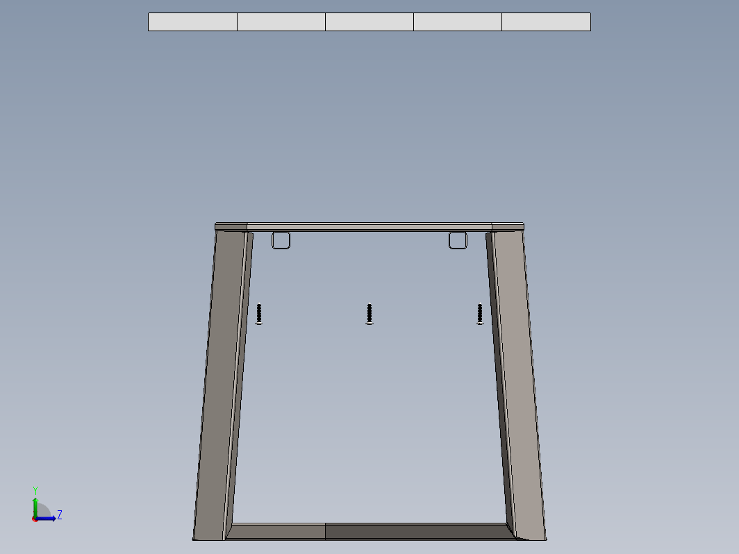 桌子的 3D 模型和技术图纸