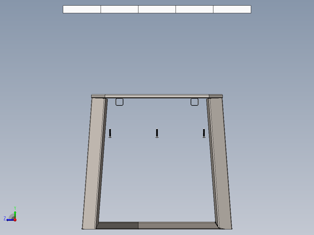 桌子的 3D 模型和技术图纸