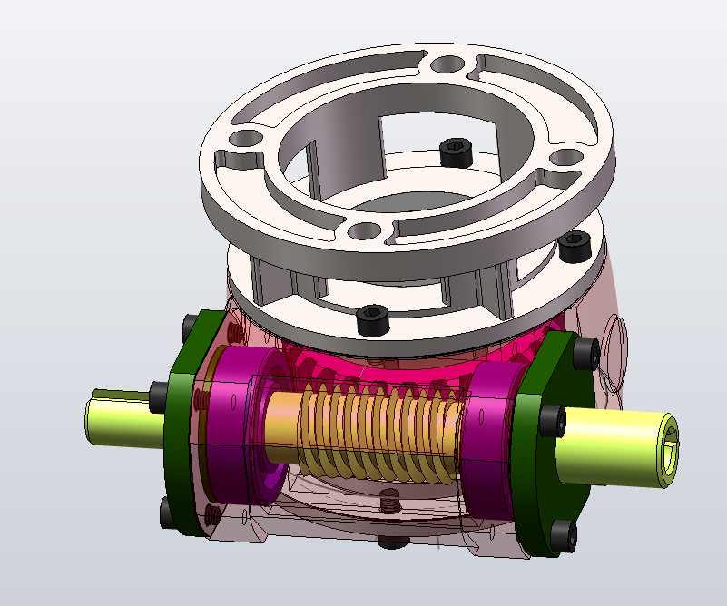 蜗轮减速器三维SW2012带参+CAD+说明