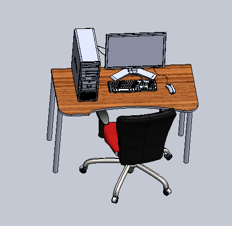 单人电脑桌椅套装