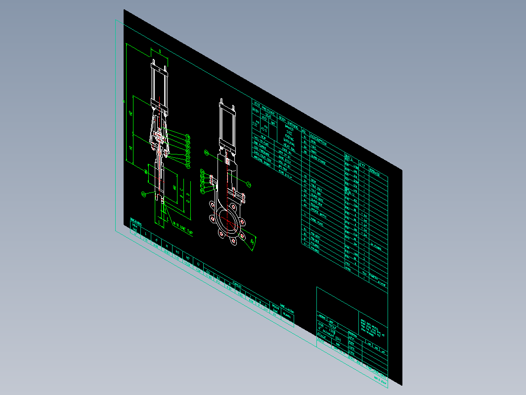 刀闸阀CAD图纸