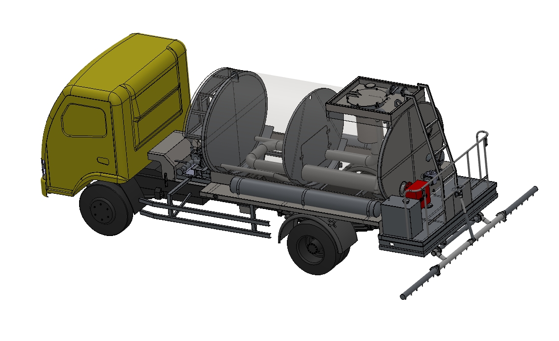 沥青洒布车模型详图三维SW2014带参