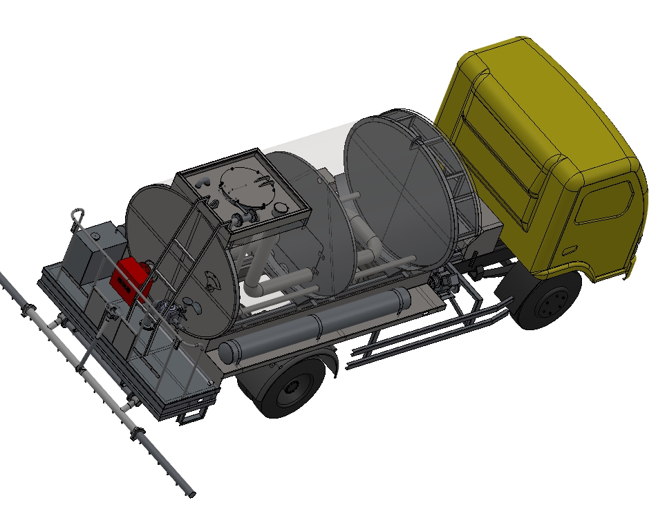 沥青洒布车模型详图三维SW2014带参