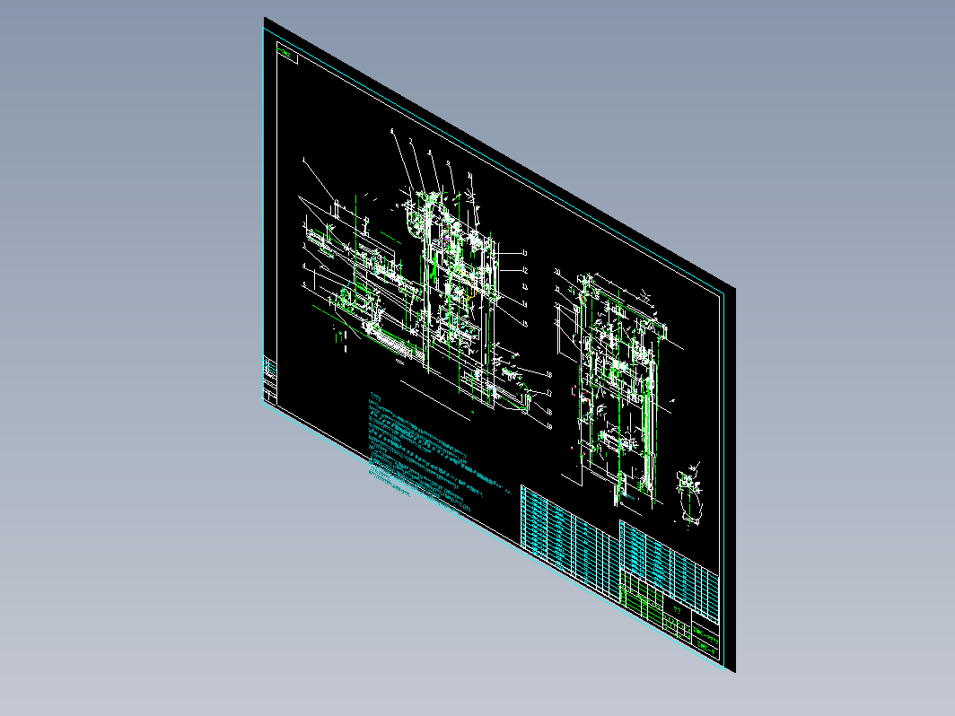 模压水泥瓦成型机ZWC-Ⅱ总图和液压原理图