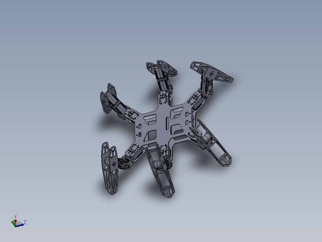 六足蜘蛛仿生机器人solidworks设计图机械设计素材三维模型3D图纸