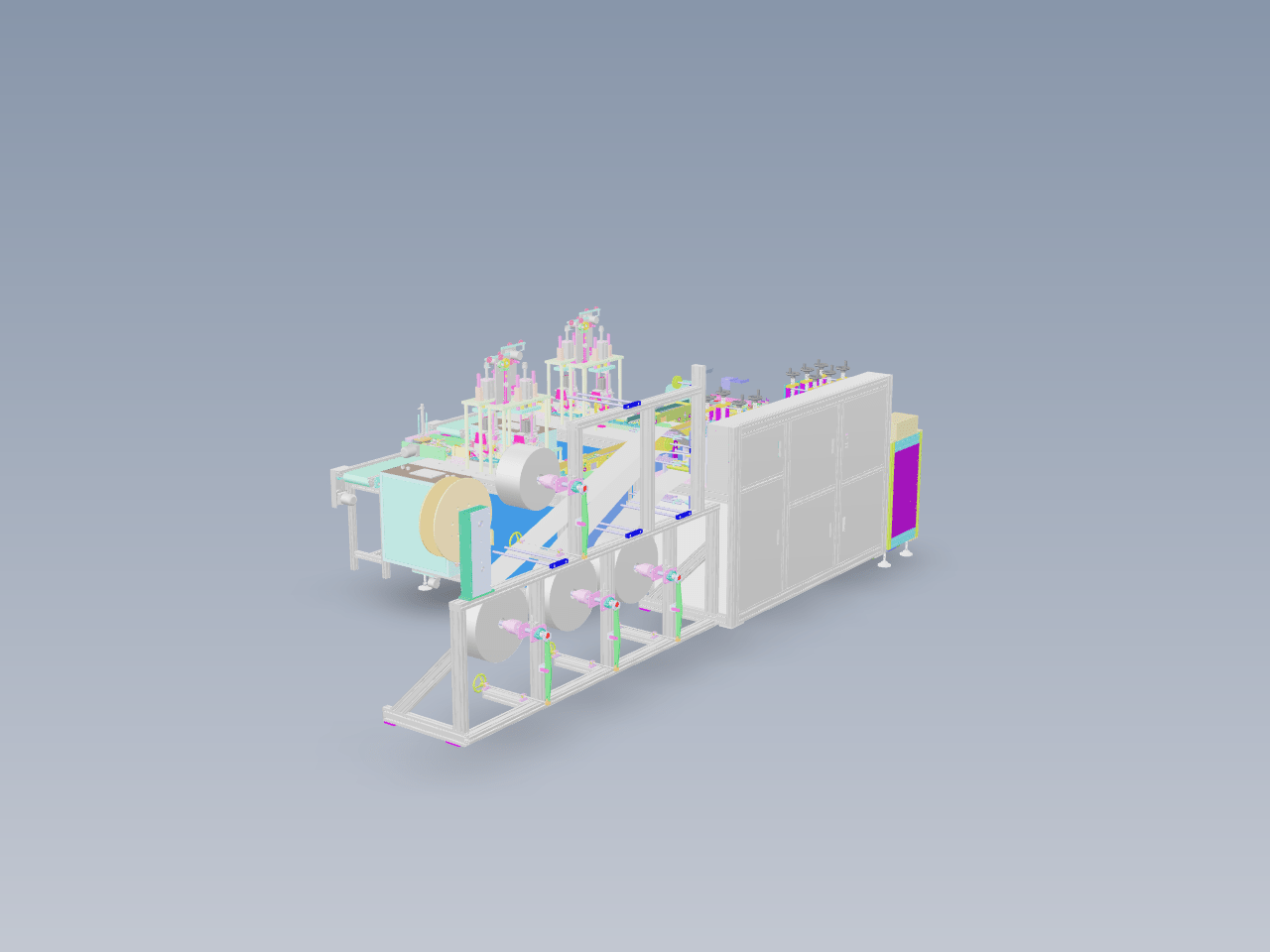 三代一拖二全自动口罩机 3D