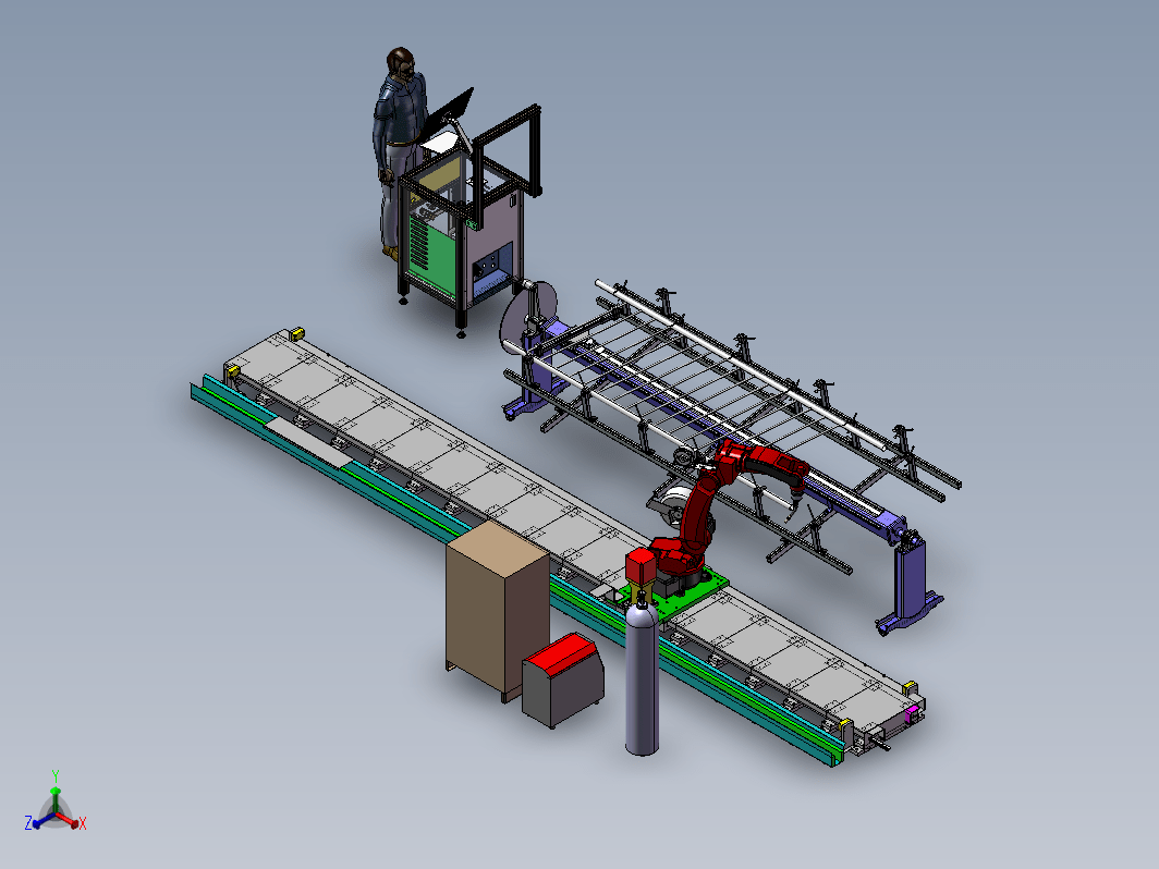 护栏支架的机械手焊接模拟