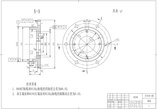 端盖机械加工工艺规程设计及铣削交叉槽工序专用夹具设计+CAD+说明缩略图