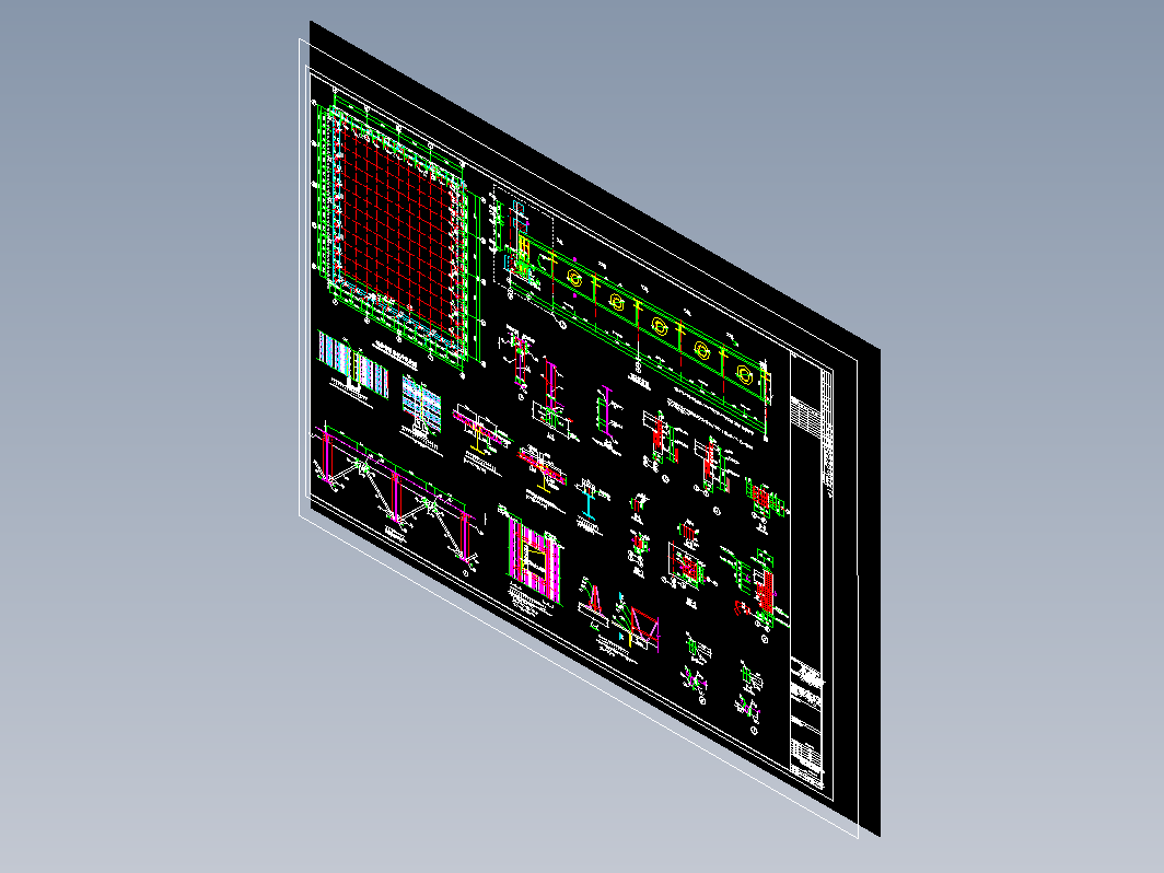 钢桁架屋面结构节点详图2017CAD