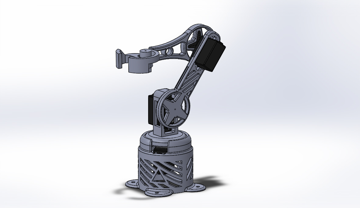 简易适合3D打印的三轴机械臂