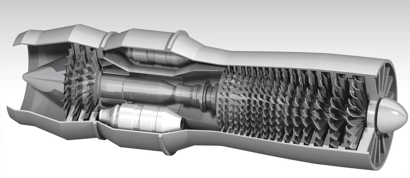 turbo jet engine涡轮喷气发动机演示结构