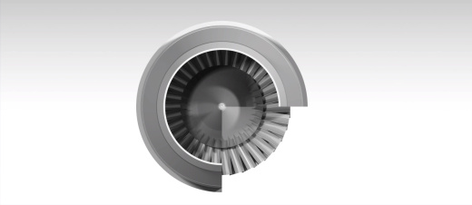 turbo jet engine涡轮喷气发动机演示结构缩略图