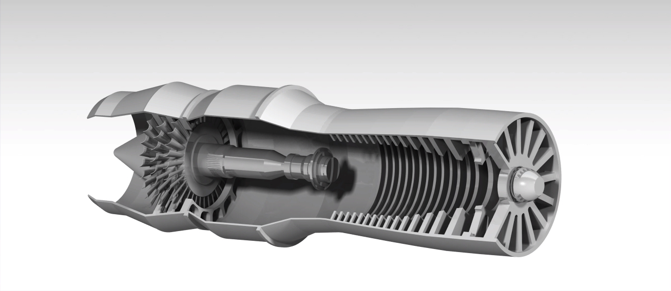 turbo jet engine涡轮喷气发动机演示结构
