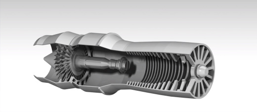 turbo jet engine涡轮喷气发动机演示结构缩略图
