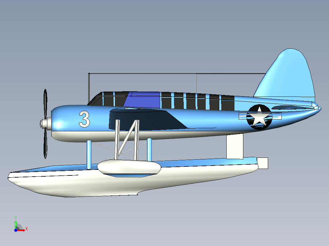 固定翼 水上飞机 Vought OS2U Kingfisher