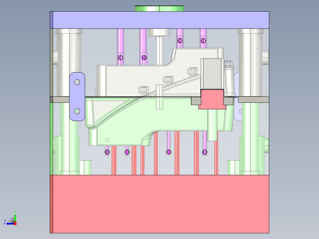 汽车前转向灯壳体全套模具图