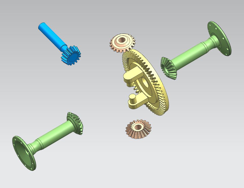 汽车差速器齿轮运动机构三维装配图模型（包含运动仿真+爆炸图）