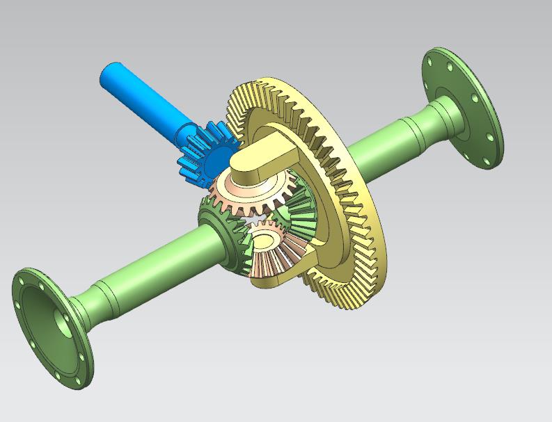 汽车差速器齿轮运动机构三维装配图模型（包含运动仿真+爆炸图）