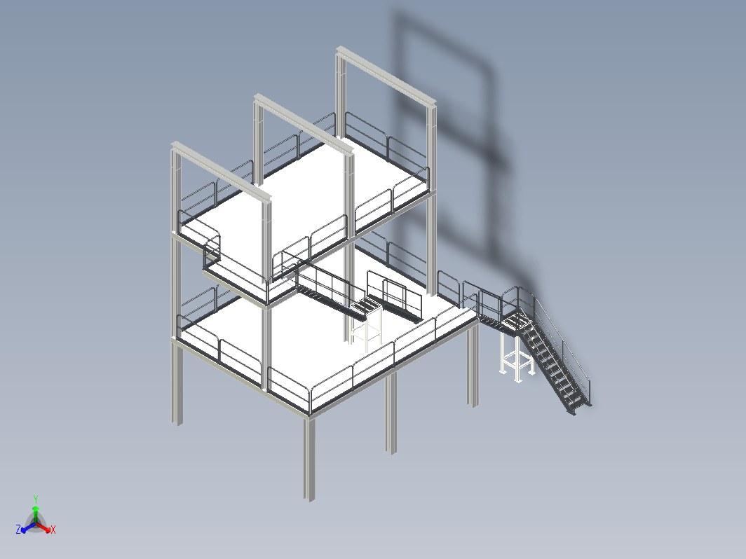 二层钢结构楼梯平台