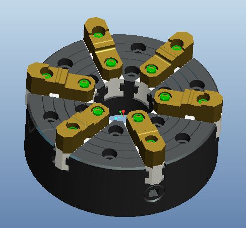 六爪卡盘三维设计