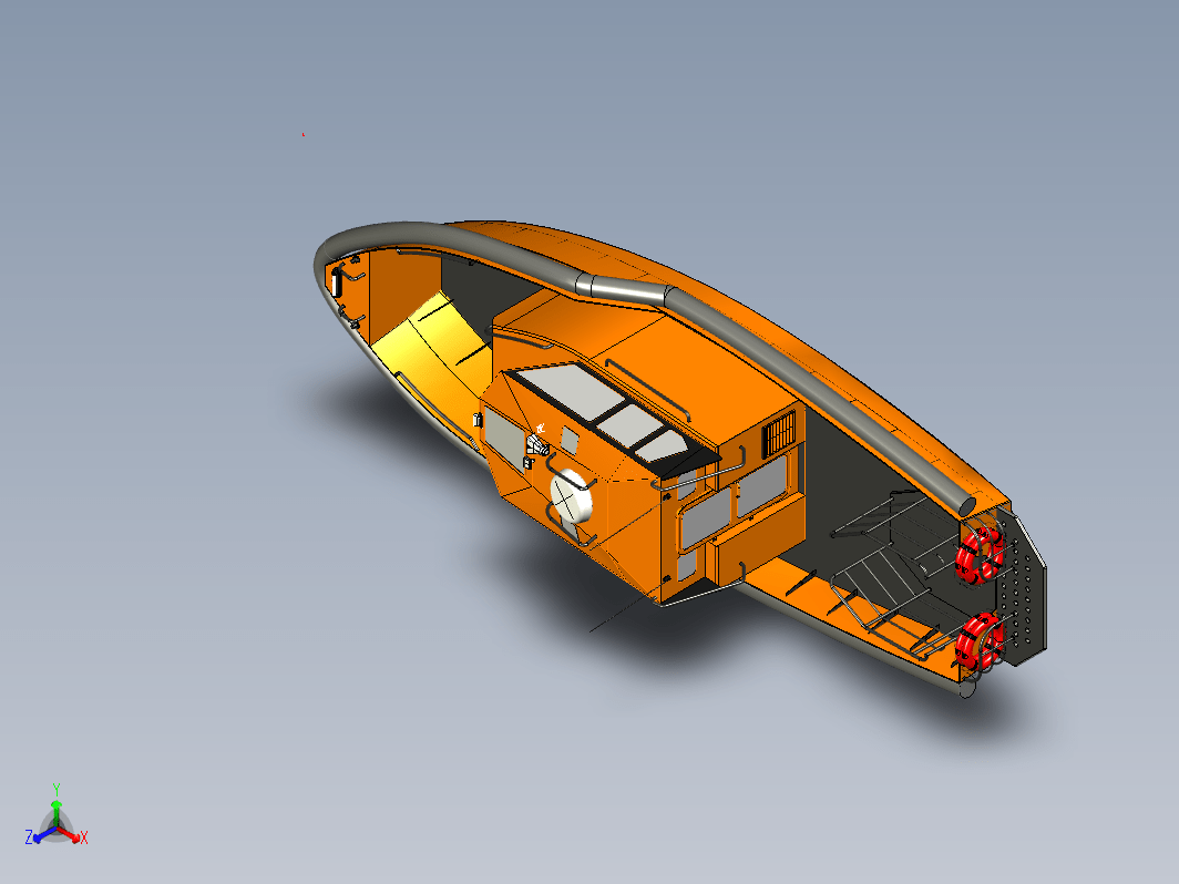 简易救援艇草图3D建模 RHINO设计