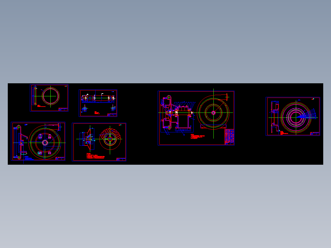 离心式压缩机CAD图纸总图及零件图cad图纸