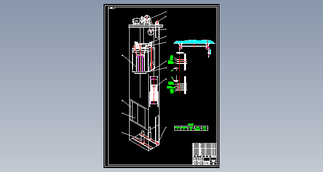 电梯完整结构设计CAD图纸