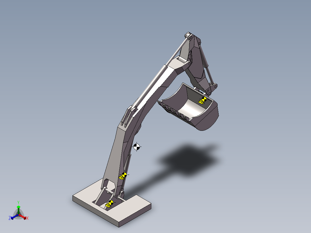 挖掘机机械臂三维SW2022带参
